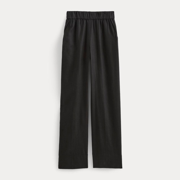 Everlane Women's Linen Easy Pant in Black, Size Medium - Picture 3 of 4